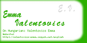 emma valentovics business card